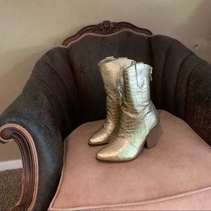 Gold cowboy boots